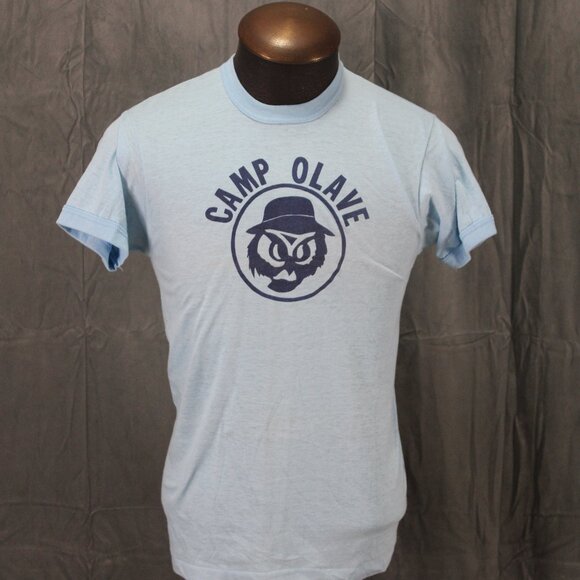 Vintage Graphic T-shirt - Camp Olave Ringer T - Men's Medium - Picture 1 of 7